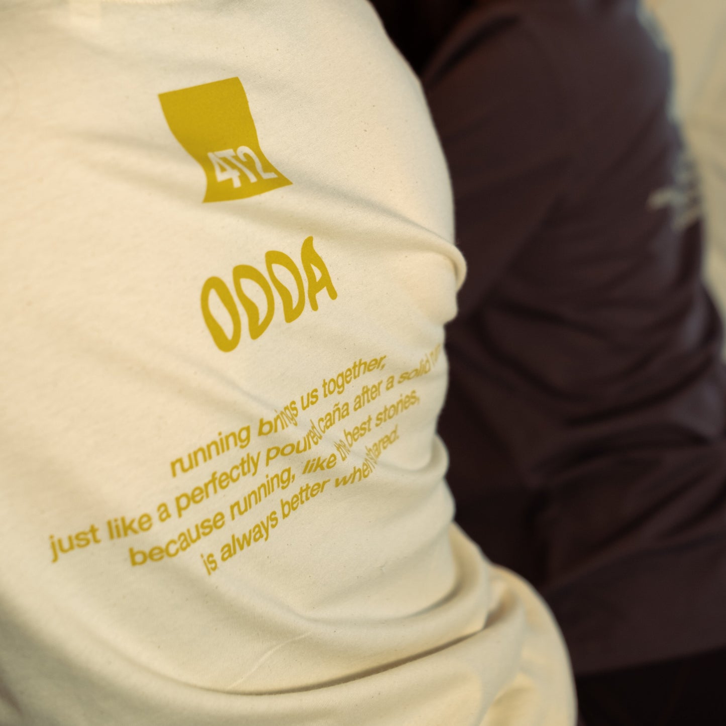 ODDA x 4T2 Camiseta de algodón Dale caña - Blanco crudo - Odda running