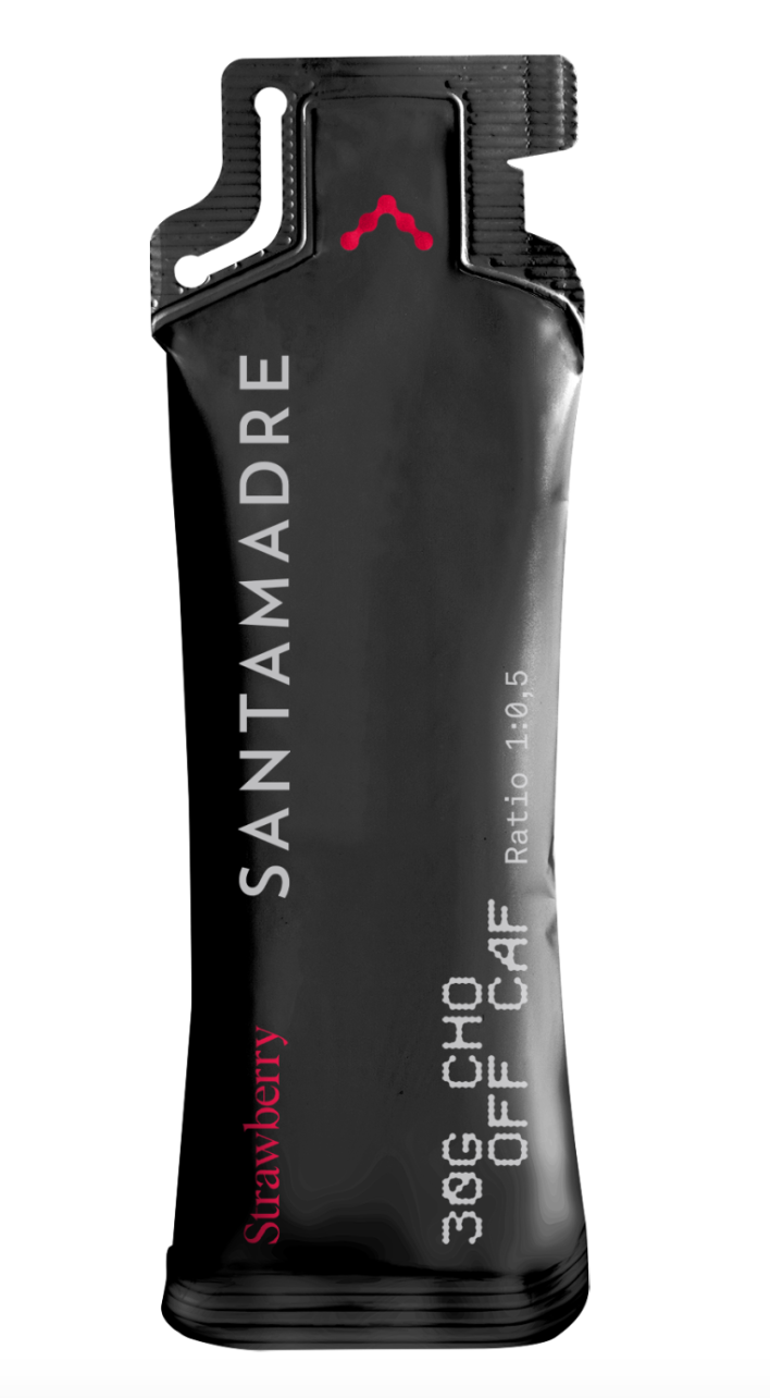 Santamadre Gel energético 30CHO sin cafeína sabor fresa - Odda running