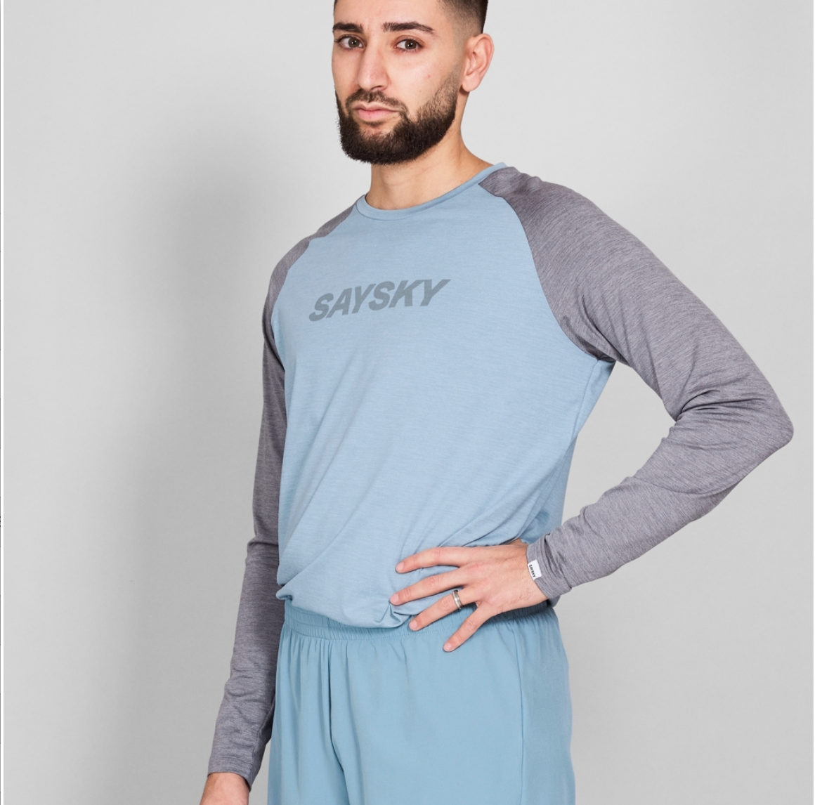 Saysky Camiseta manga larga azul - Odda running