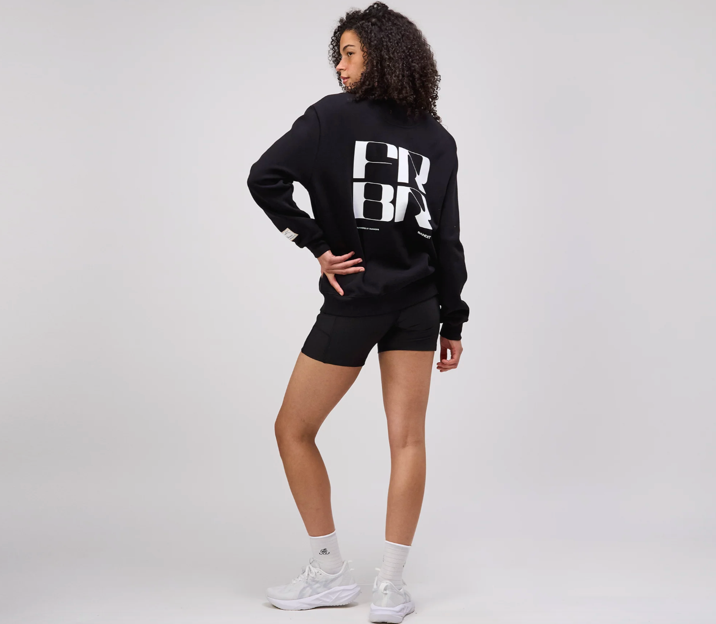 Bandit Sudadera fleece abstract grid crewneck Unisex - negro