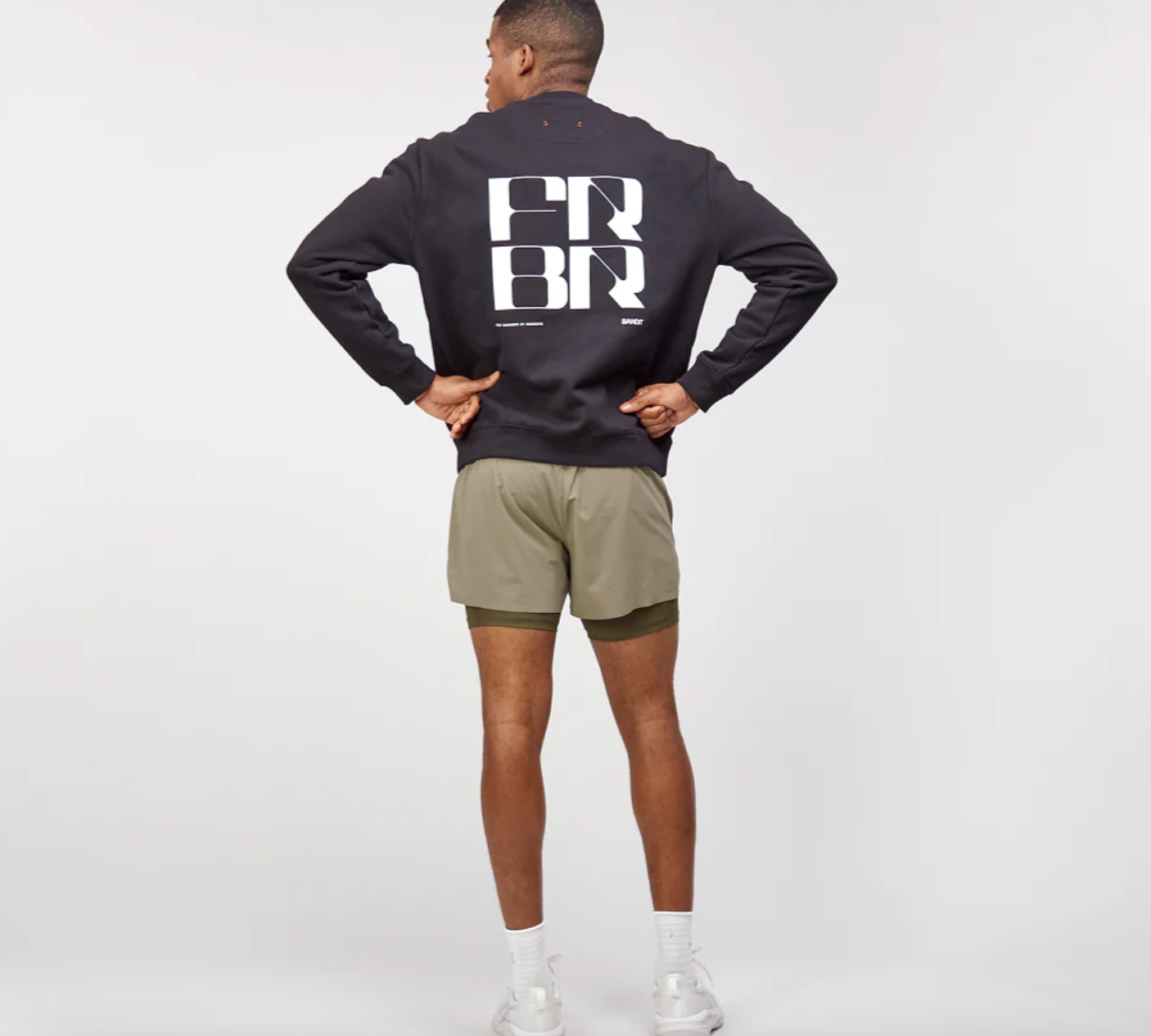 Bandit Sudadera fleece abstract grid crewneck Unisex - negro