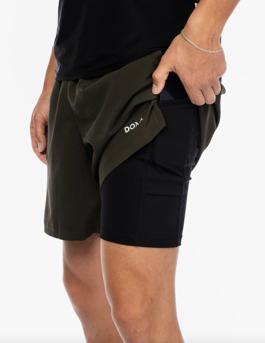Doxa Shorts 2-1 SHORTS 5" Unisex - Verde - Odda running