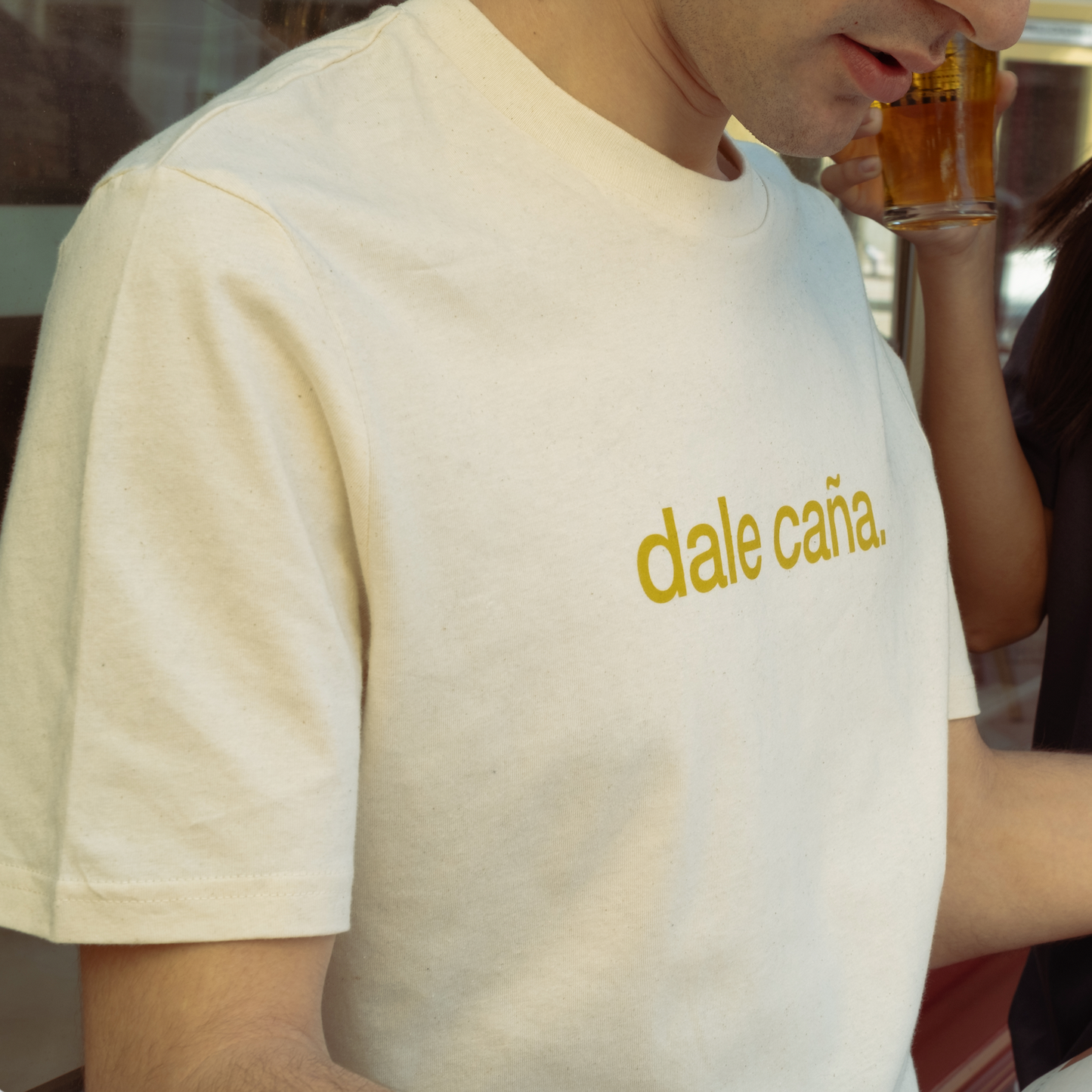 ODDA x 4T2 Camiseta de algodón Dale caña - Blanco crudo - Odda running