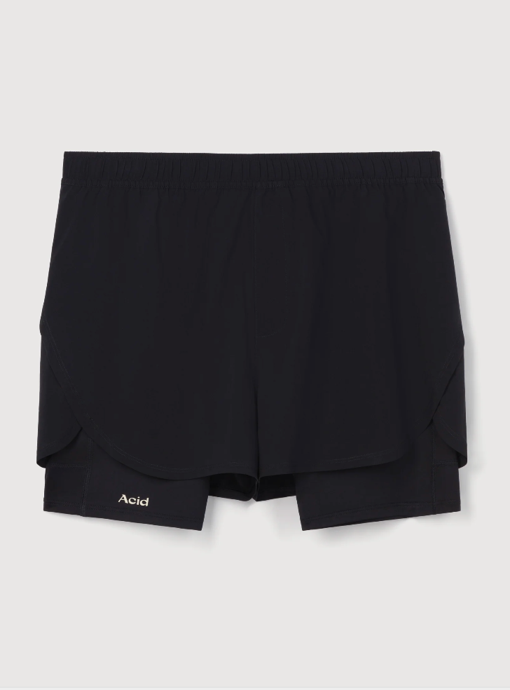 Acid Running Shorts 2 en 1 Negros - Odda running