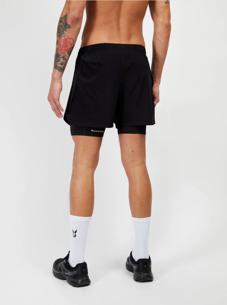 Acid Running Shorts 2 en 1 Negros - Odda running