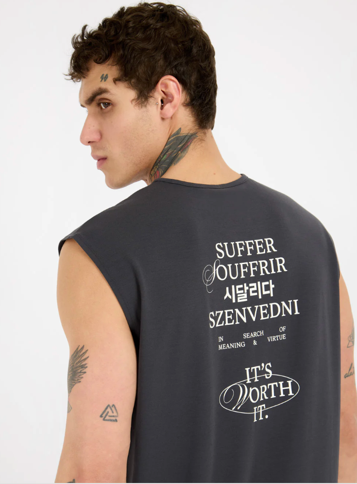 Acid Running Camiseta Worth It Tank - Gris - Odda running