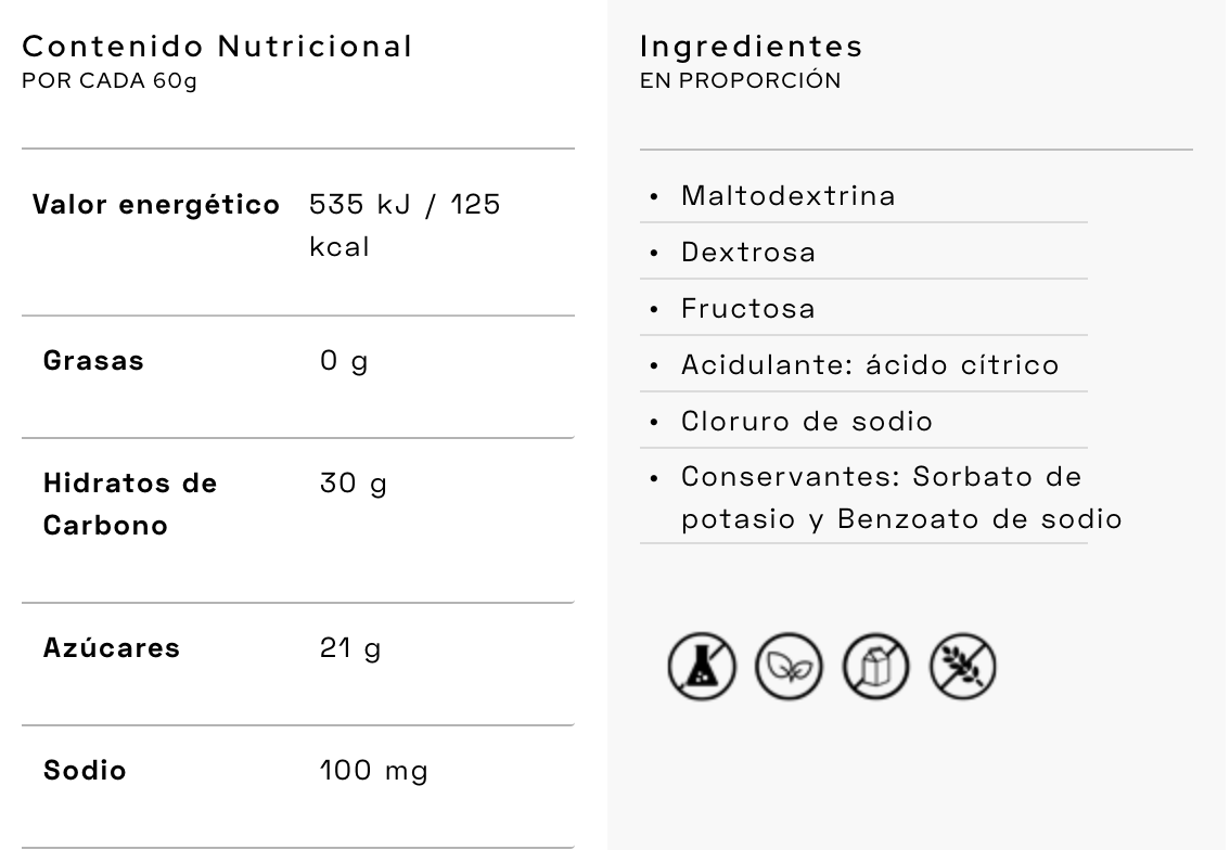 Santamadre gel energético 30CHO sin cafeína - Neutro - Odda running