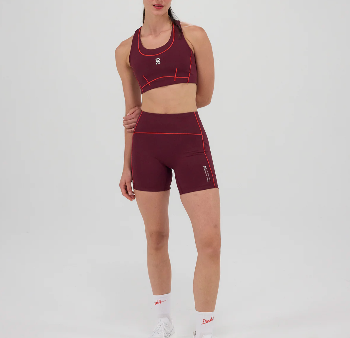 Bandit W Short Stamina™ 5" Pop Stitch™ High Waist - Rojo / Fig