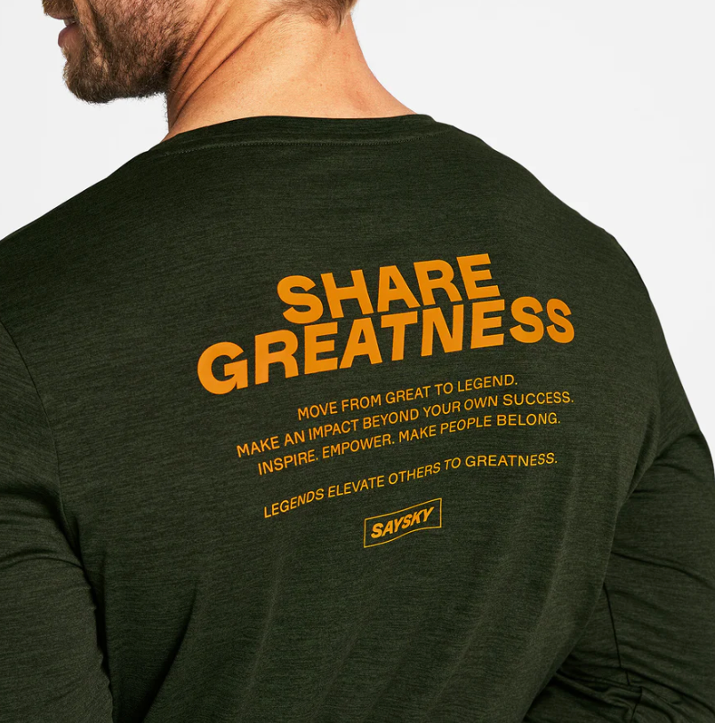 Saysky Camiseta Statement Pace Long Slevee- Verde - Odda running