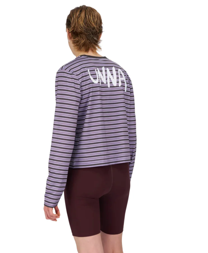 Unna W Camiseta Striped Long Sleeve - Morado - Odda running
