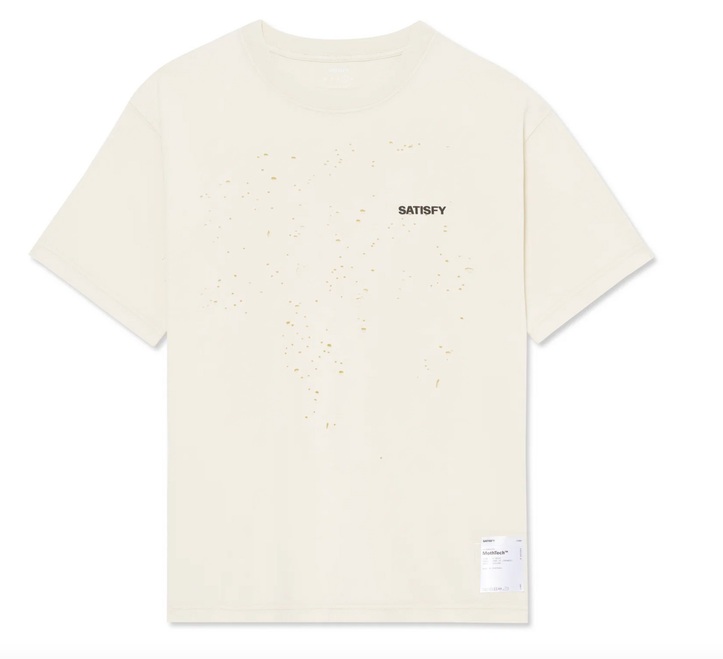 Satisfy Camiseta MothTech™ T‑Shirt - Blanco Aged Ecru - Odda running