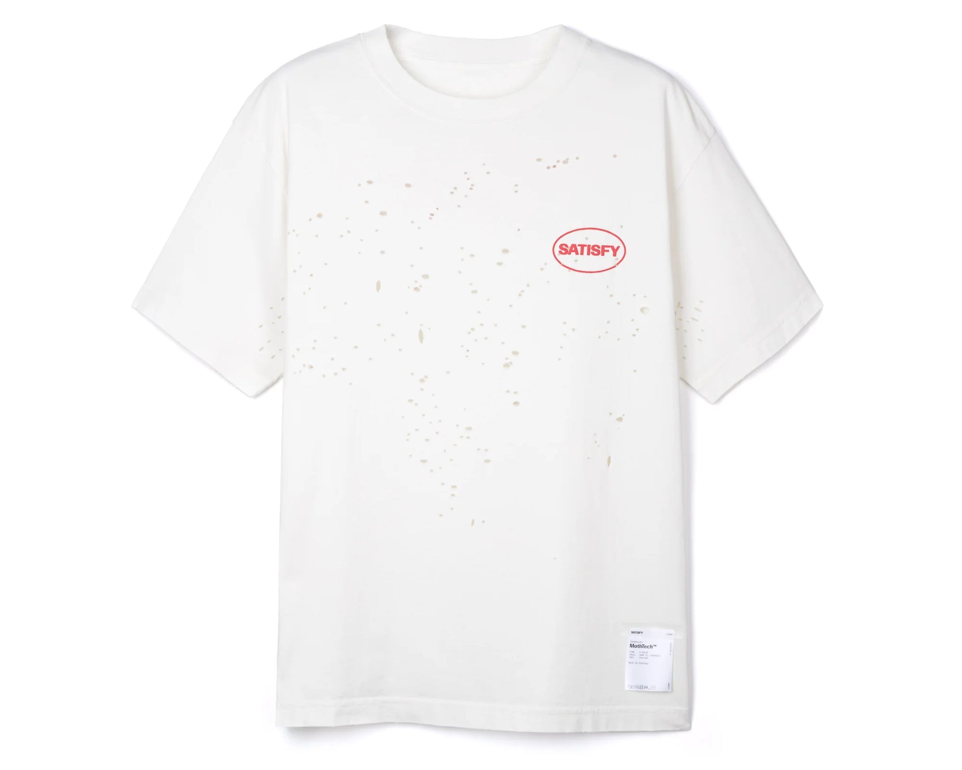 SATISFY MothTech T-Shirt White/Red - Odda running