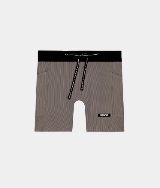 Bandit W Shorts Striped Cadence™compression 5" - Cocoa