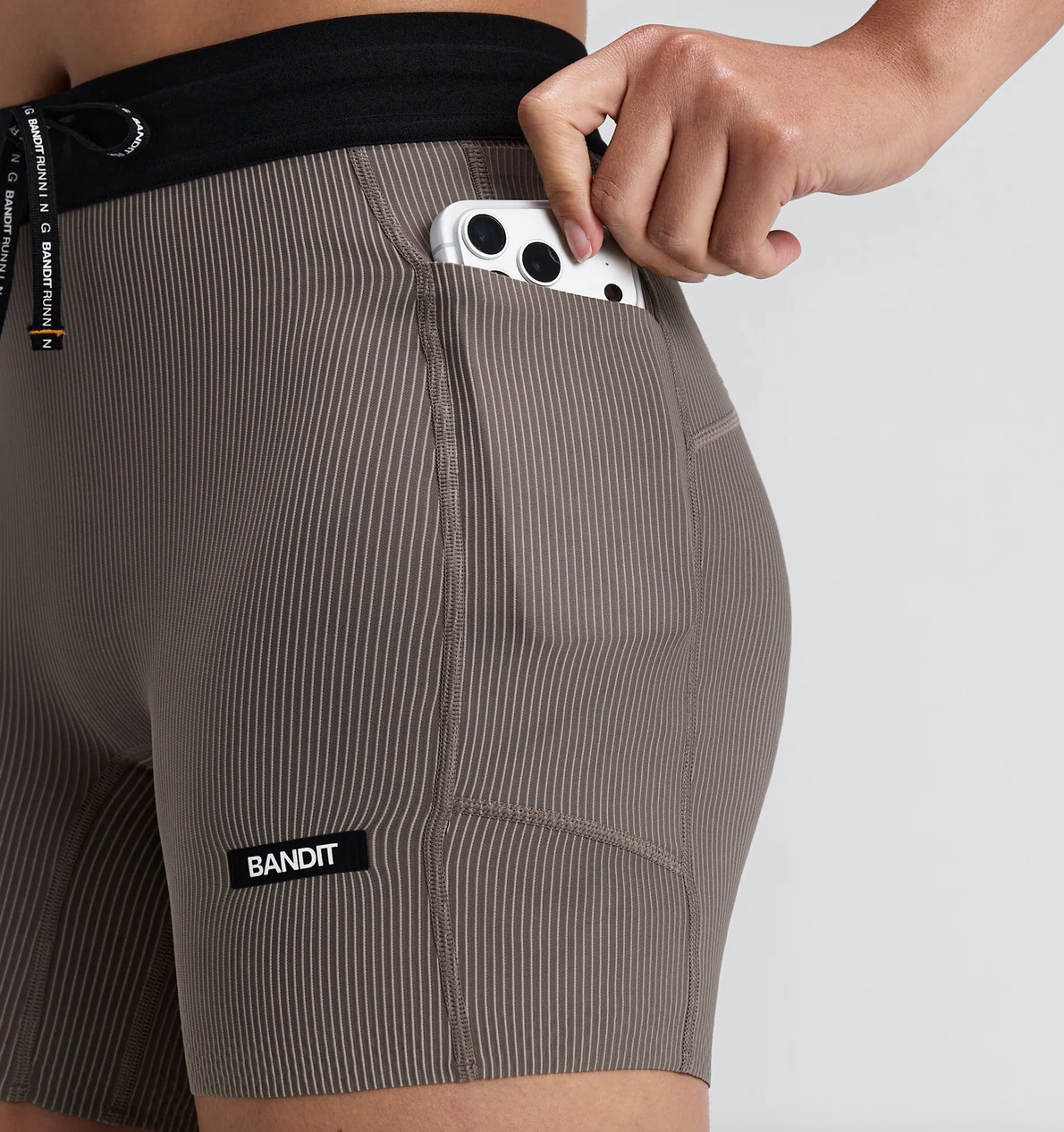 Bandit W Shorts Striped Cadence™compression 5" - Cocoa