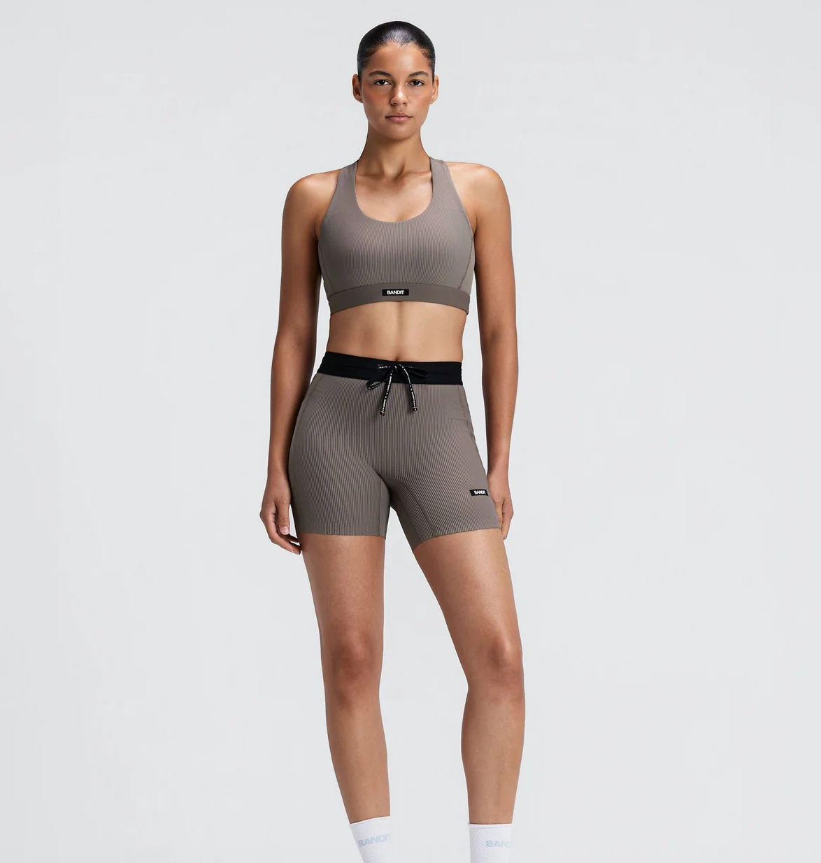 Bandit W Shorts Striped Cadence™compression 5" - Cocoa