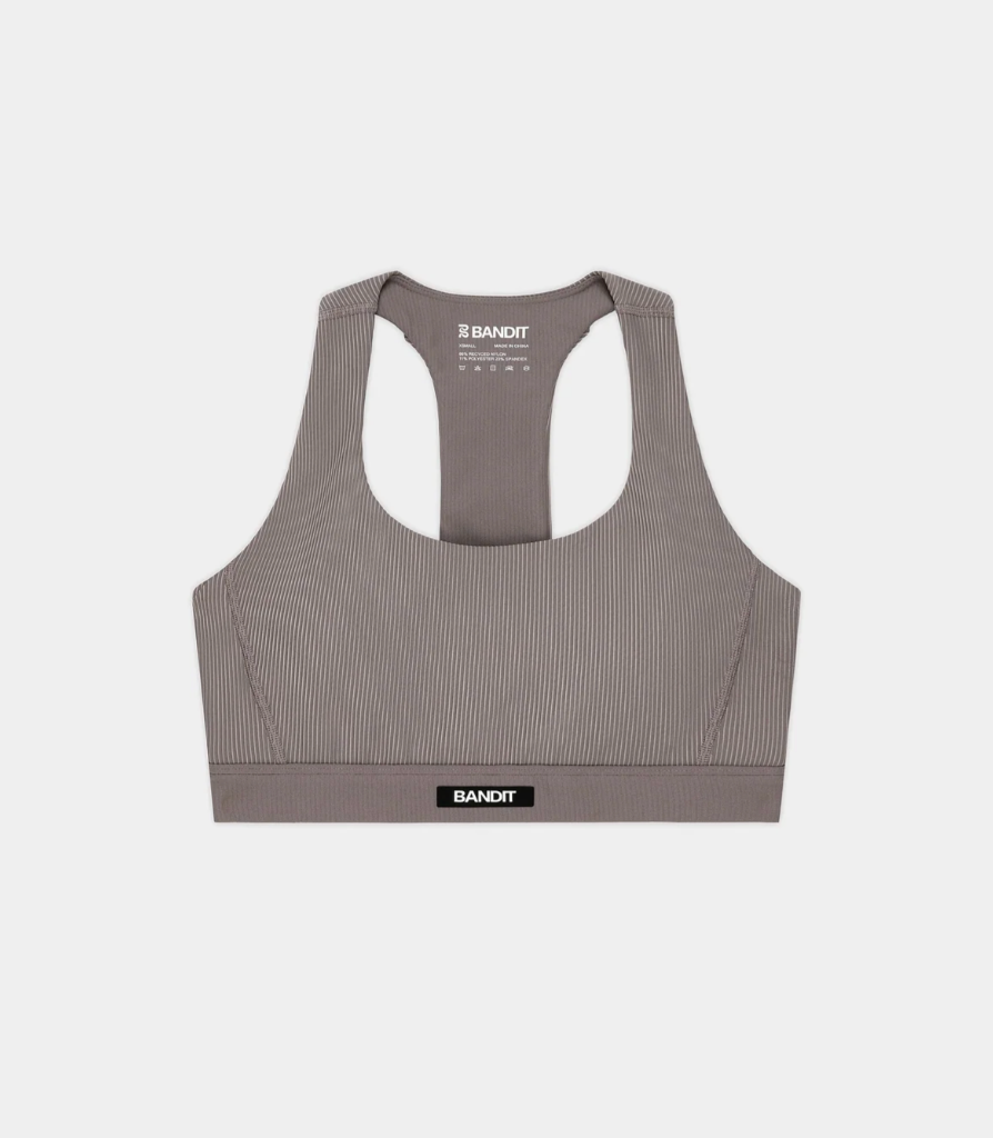 Bandit W Top Striped Cadence™ Scoop Neck Bra - Cocoa