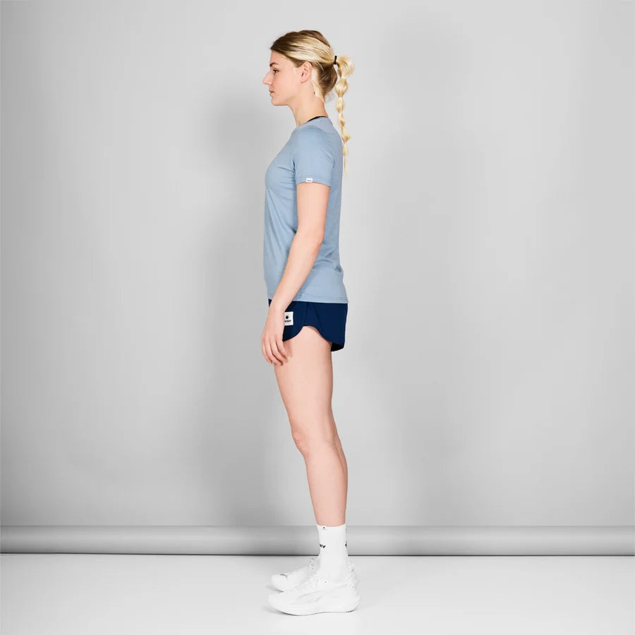 Saysky W Camiseta logo pace azul - Odda running