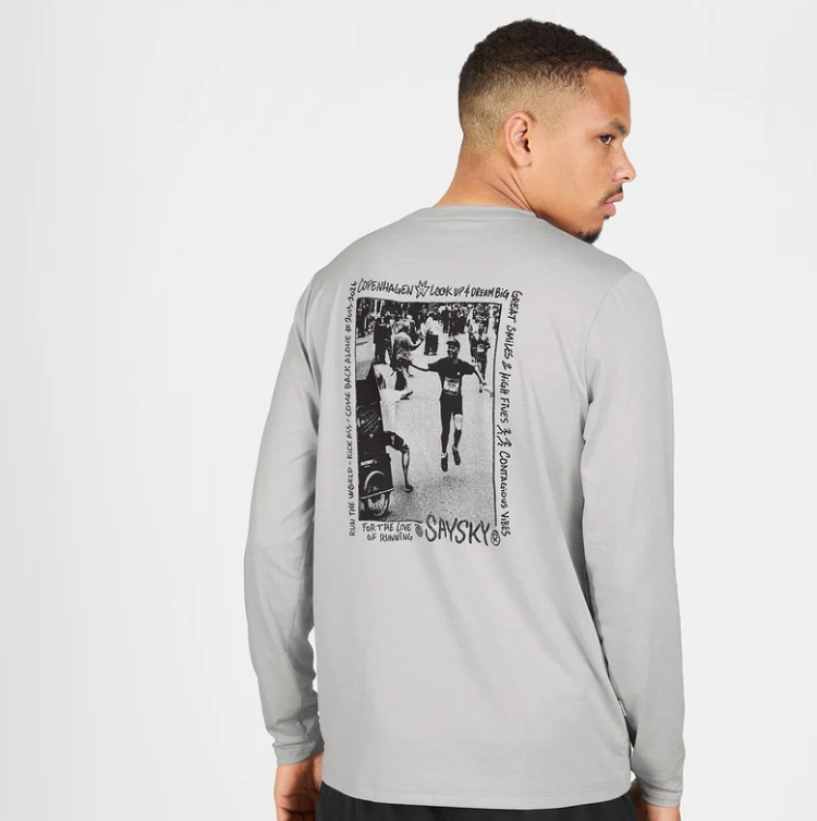 Saysky Camiseta Pace Long Sleeve - Gris