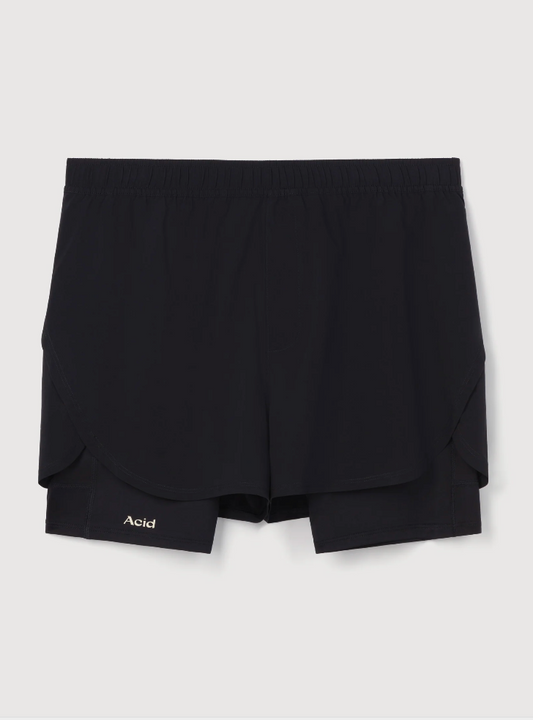 Acid Running Shorts 2 en 1 Negros - Odda running