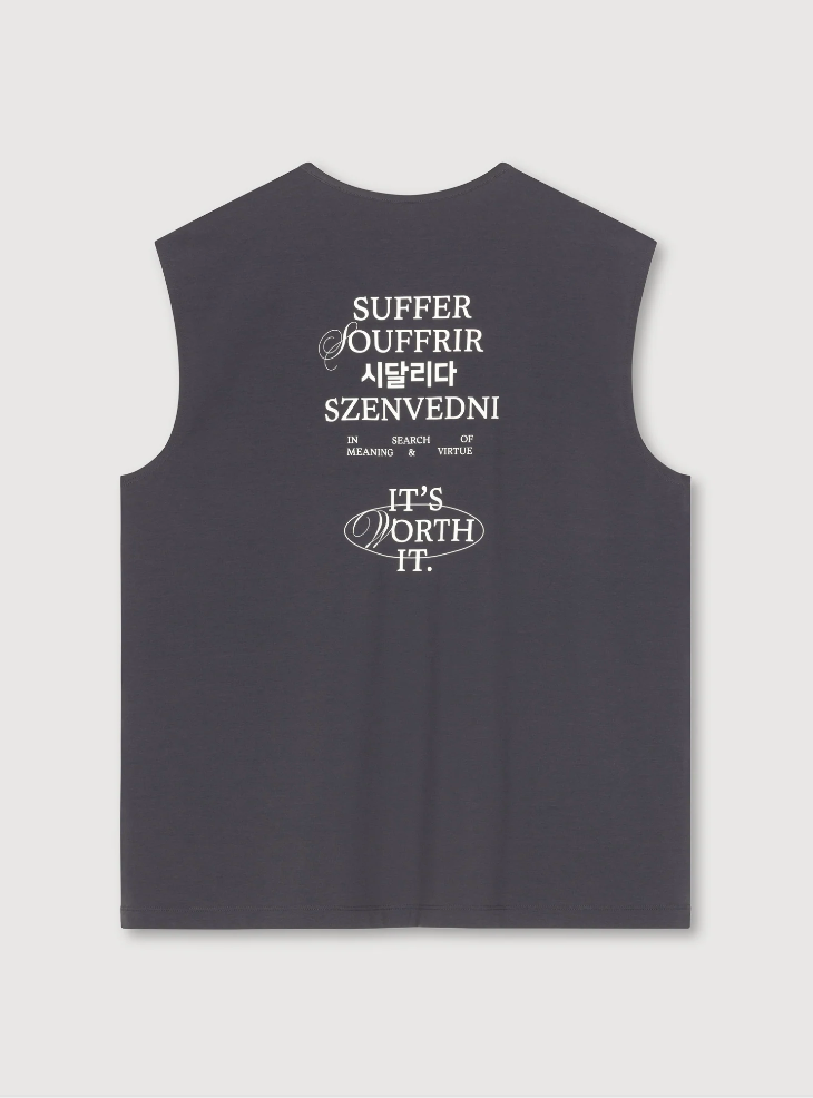Acid Running Camiseta Worth It Tank - Gris - Odda running