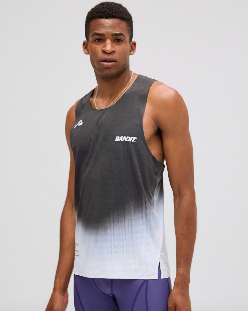 Bandit Camiseta Vento Singlet - Negro Gradient - Odda running