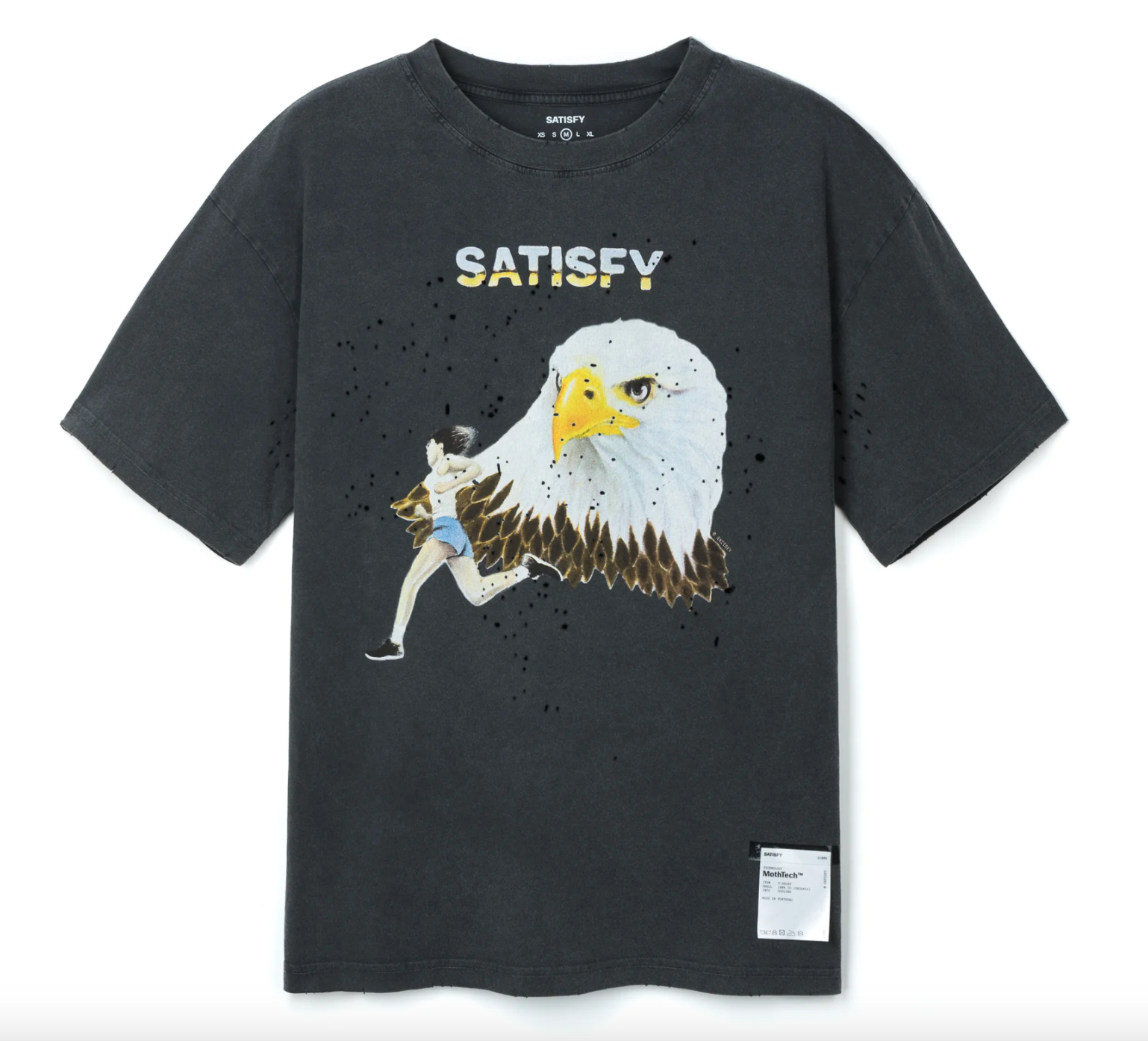 Satisfy Camiseta MothTech™  - Alcón Black - Odda running