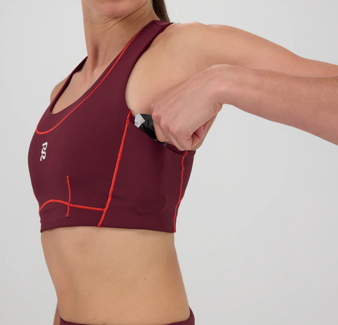 Bandit W Stamina™ Pop Stitch™ Arco Bra - Rojo / Fig