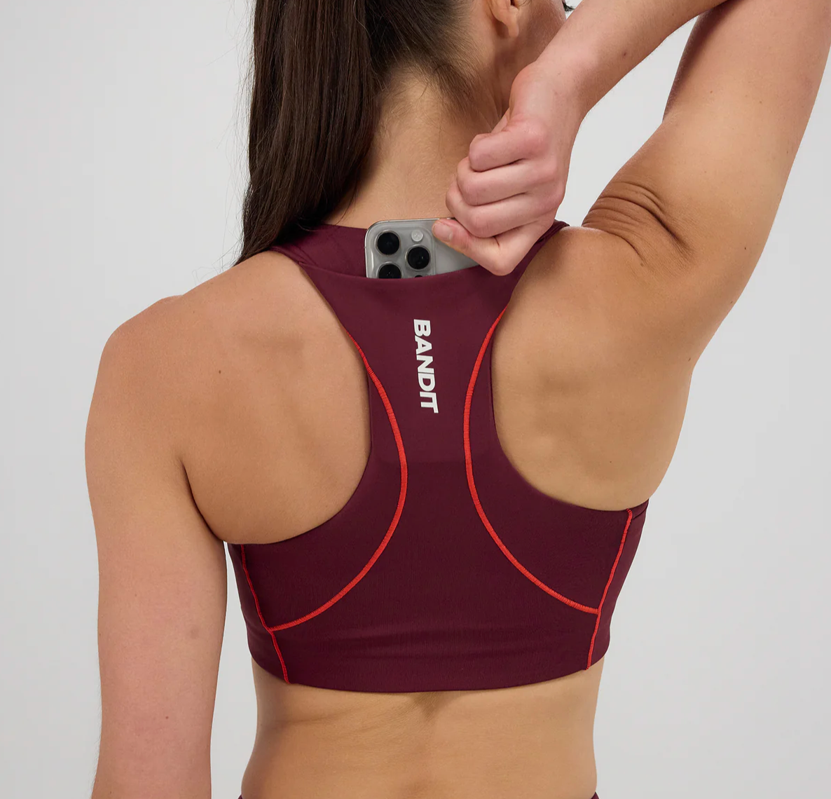 Bandit W Stamina™ Pop Stitch™ Arco Bra - Rojo / Fig