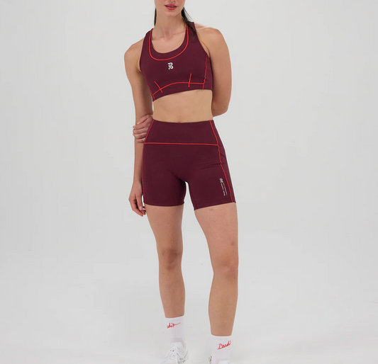 Bandit W Short Stamina™ 5" Pop Stitch™ High Waist - Rojo / Fig