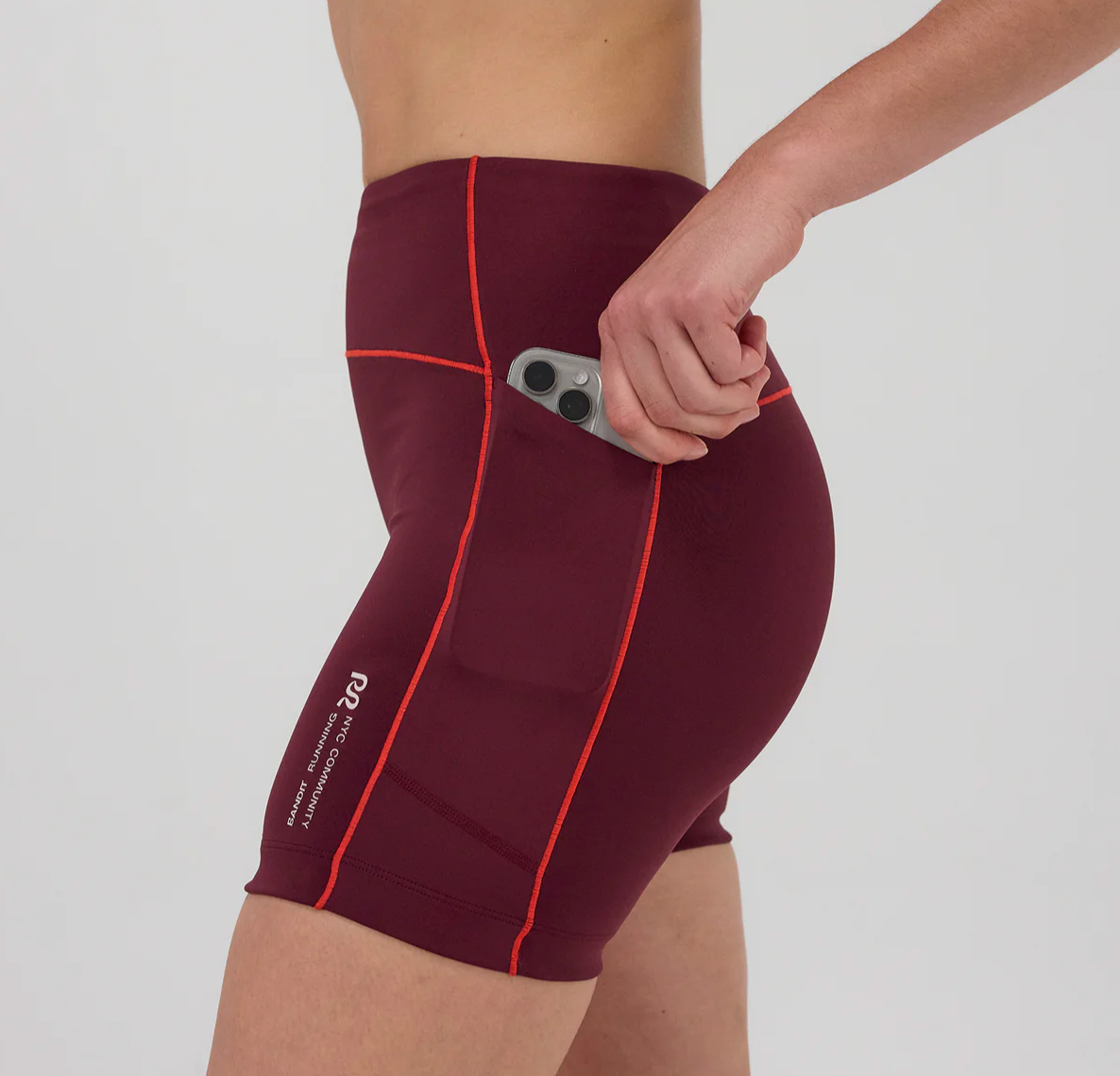 Bandit W Short Stamina™ 5" Pop Stitch™ High Waist - Rojo / Fig