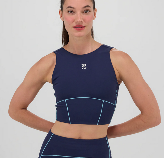 Bandit W Top Stamina™ Pop Stitch™ Volta Crop - Azul