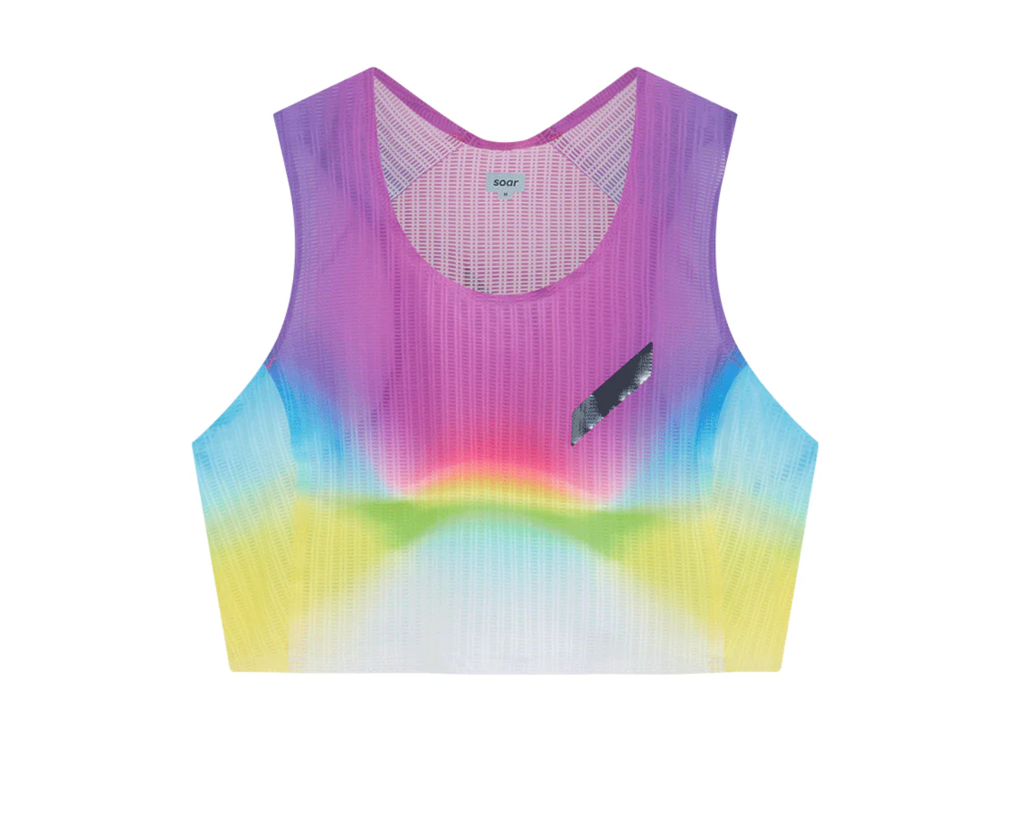 Soar W Camiseta Crop Race Vest - Rainbow - Odda running