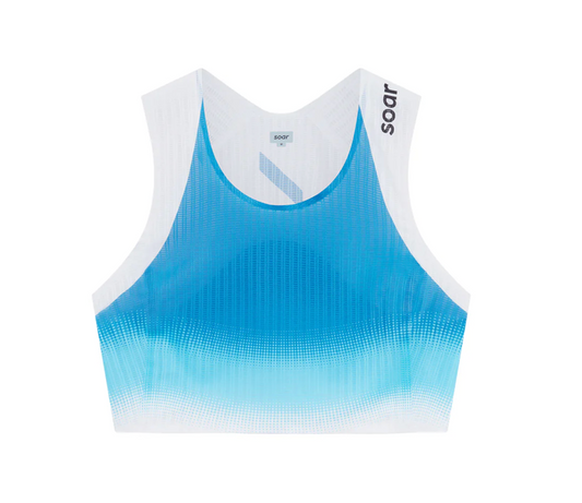 Soar W Camiseta Crop Race Vest - Azul - Odda running
