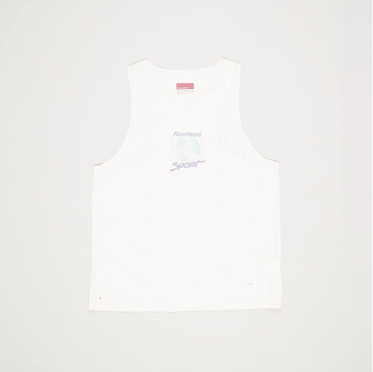 Hermanos Koumori Camiseta Singlet - Blanco - Odda running