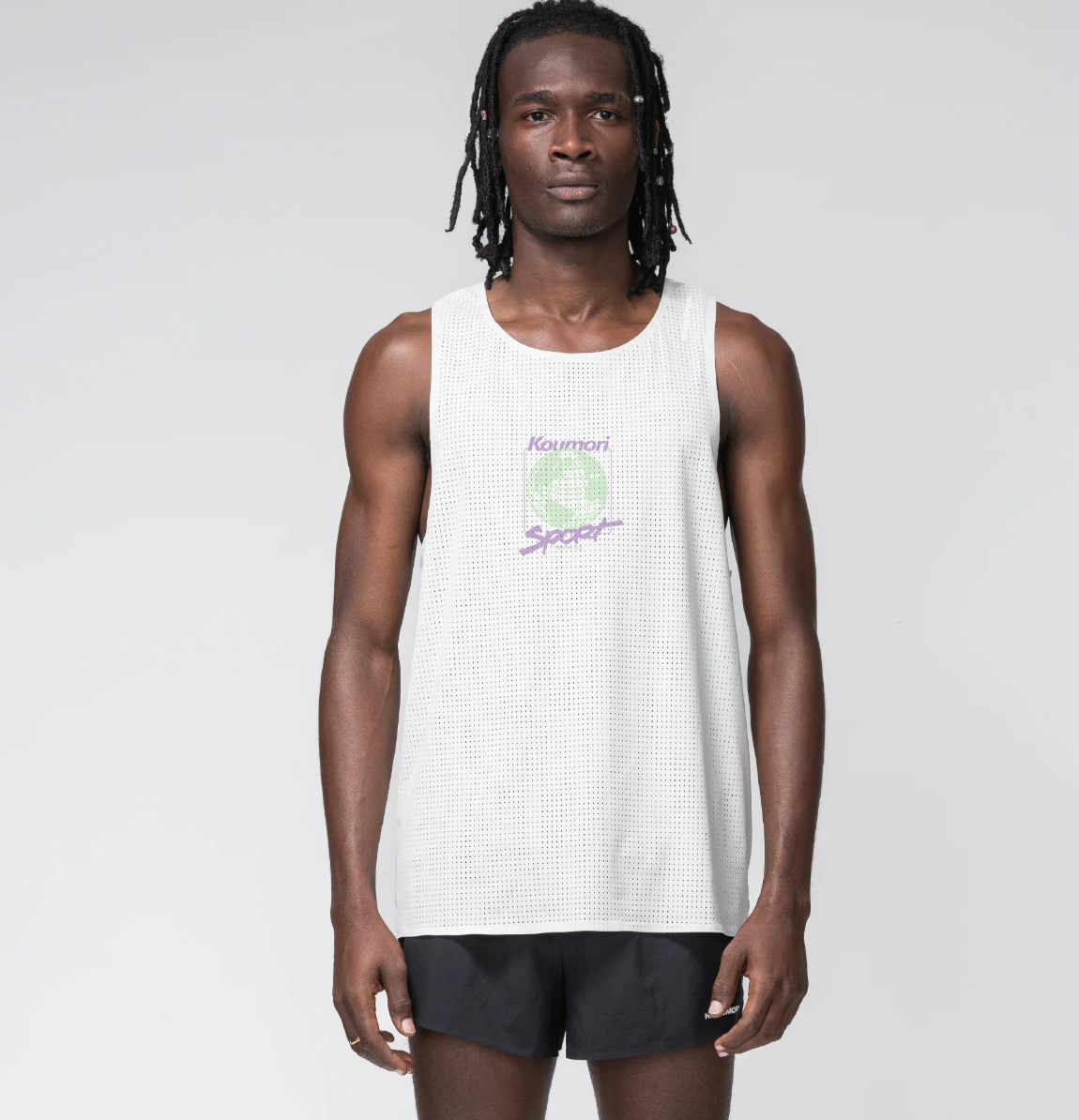Hermanos Koumori Camiseta Singlet - Blanco - Odda running