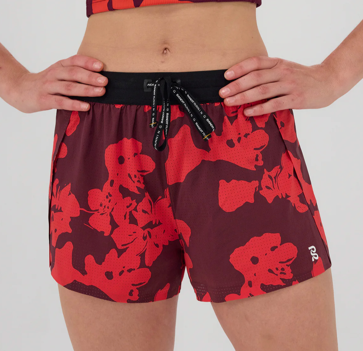 Bandit W Shorts Vento™ 3" Splitty - Fleura / Rojo - Odda running