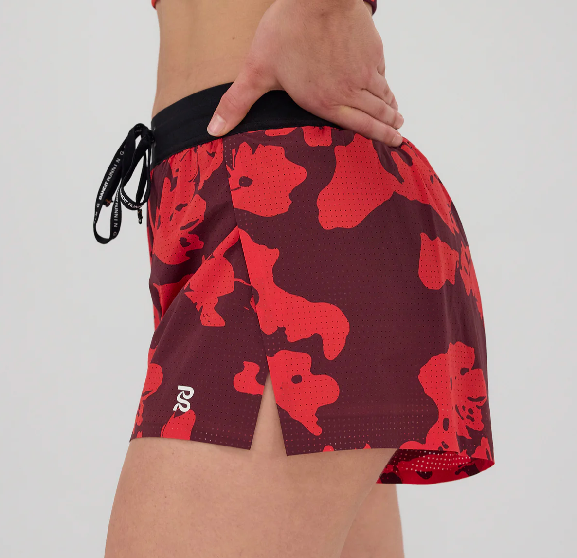 Bandit W Shorts Vento™ 3" Splitty - Fleura / Rojo - Odda running