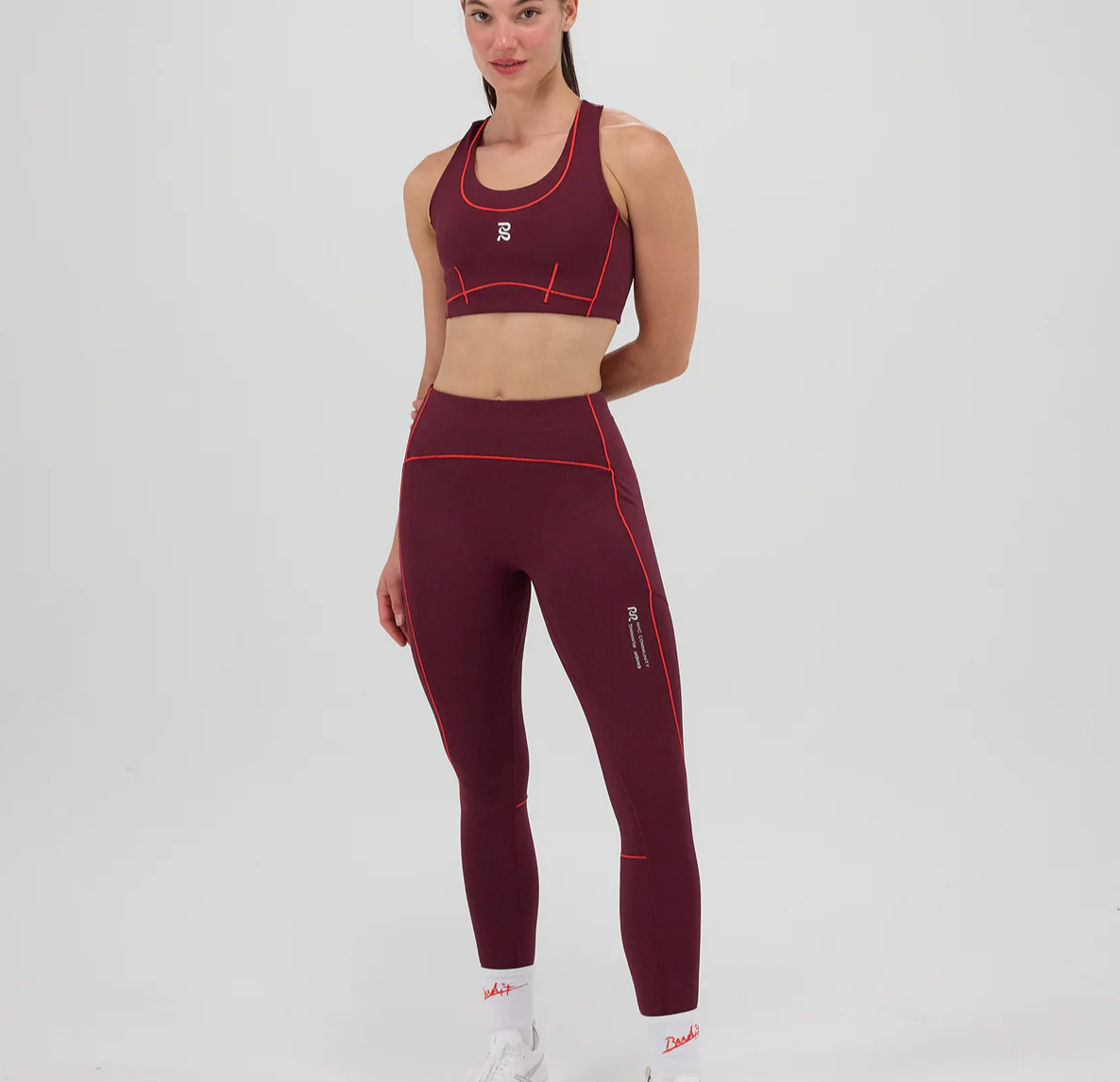 Bandit W Pantalones Stamina™ Pop Stitch™ High Waist Leggings - Vino - Odda running