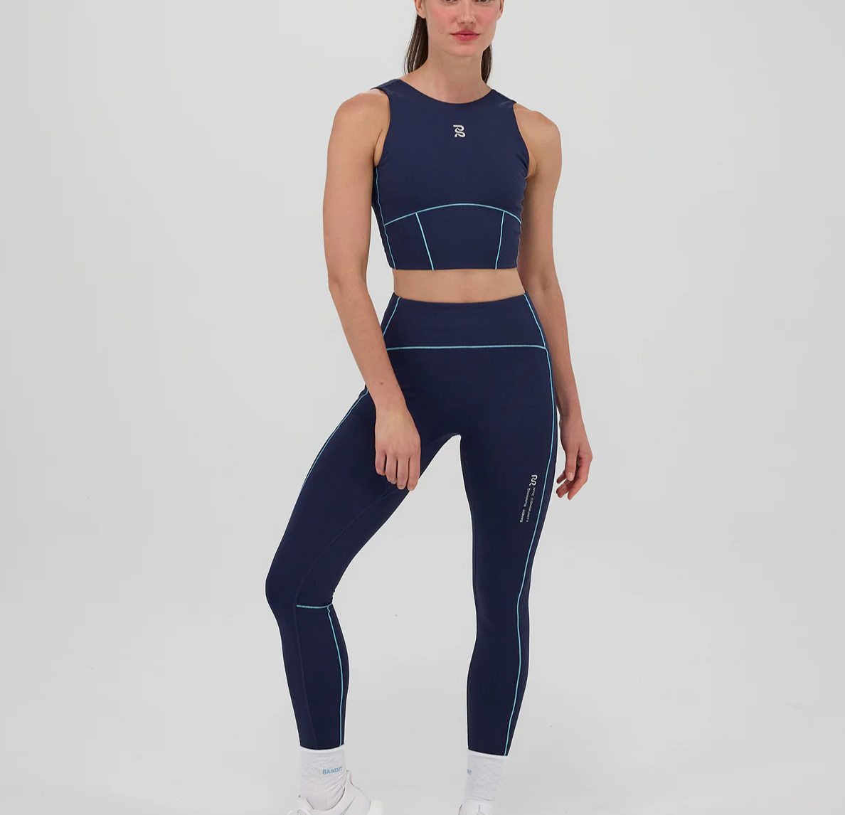 Bandit W Pantalones Stamina™ Pop Stitch™ High Waist Leggings - Azul - Odda running