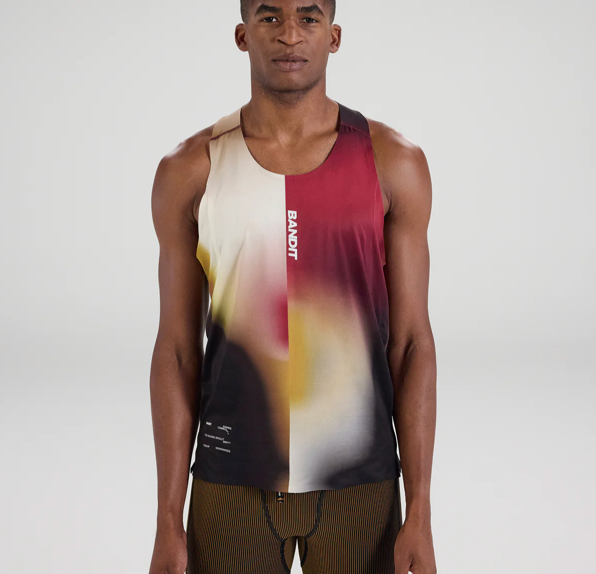 Bandit Camiseta Drift™ Racing Singlet - Dijon / Vino Gradient - Odda running