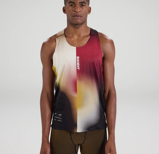 Bandit Camiseta Drift™ Racing Singlet - Dijon / Vino Gradient - Odda running