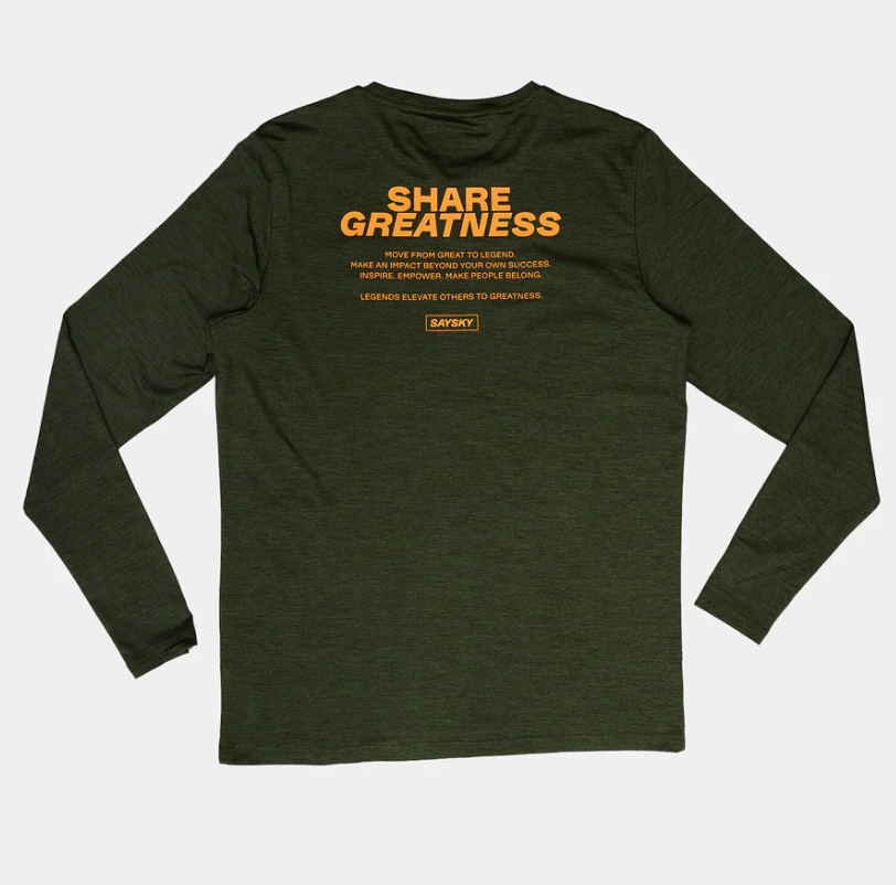 Saysky Camiseta Statement Pace Long Slevee- Verde - Odda running