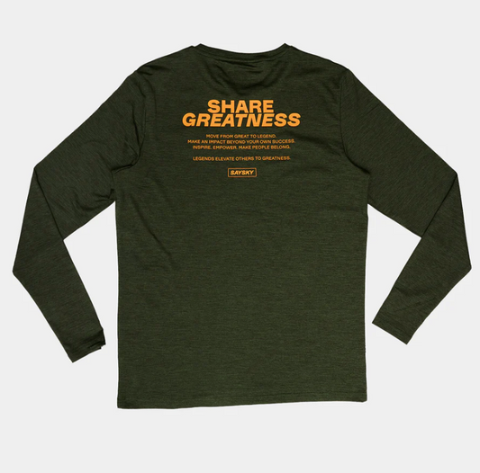 Saysky Camiseta Statement Pace Long Slevee- Verde - Odda running