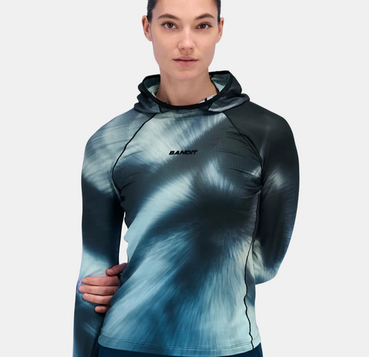 Bandit W Camiseta con capucha Aura Grid Performance - Azul multi