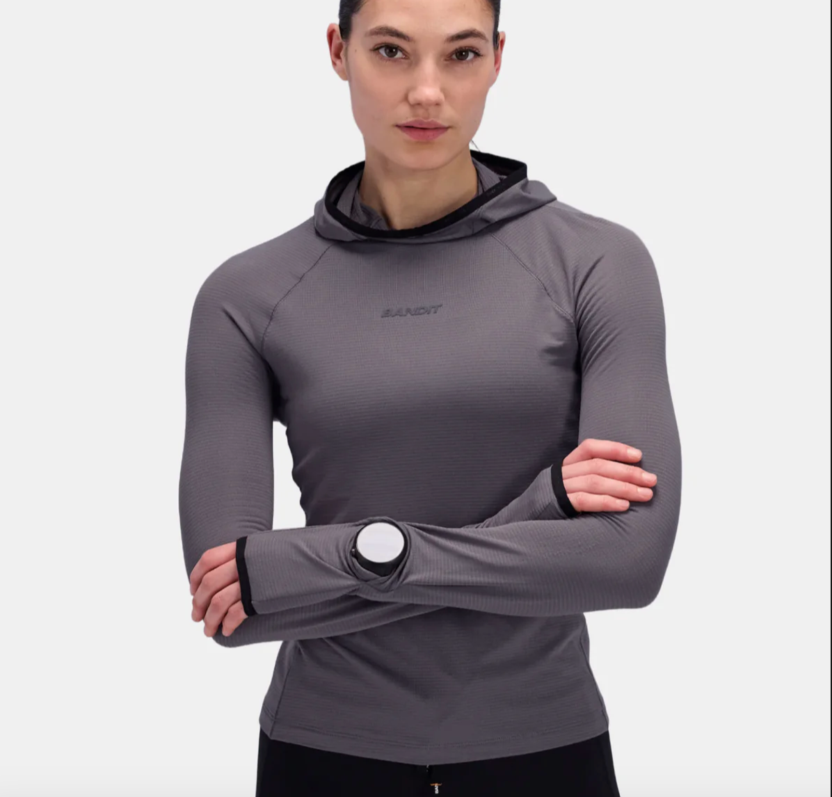 Bandit W Camiseta con capucha Aura Grid Performance - Sombra