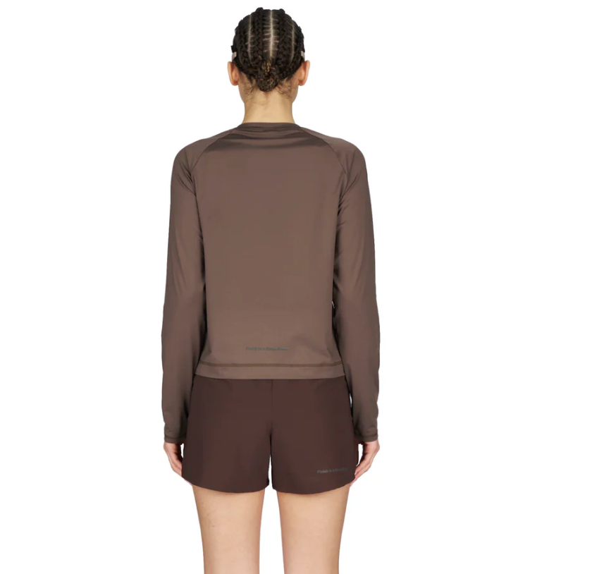 Unna W Camiseta Shiny Long Sleeve - Marrón - Odda running