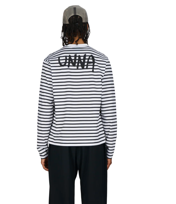 Unna Camiseta Striped Long Sleeve - Azul / Blanco - Odda running