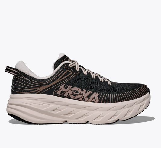 Hoka W Bondi 7 - Negro / Rosa - Odda running