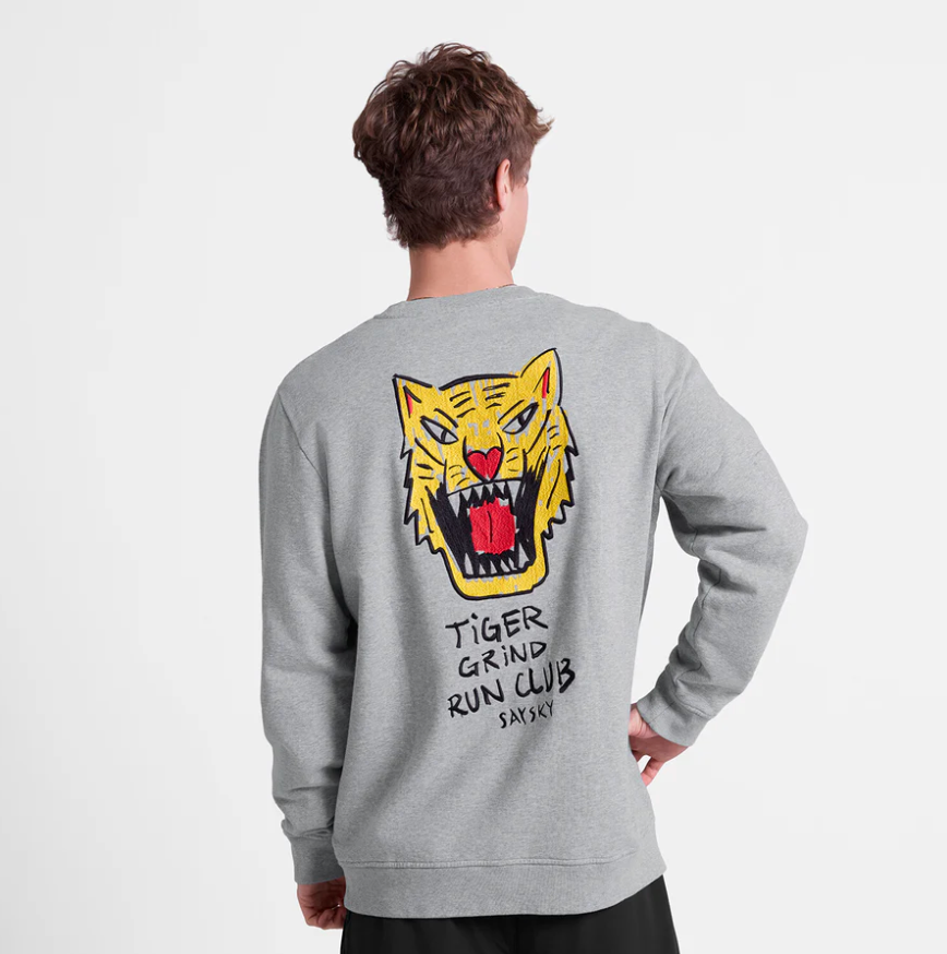 Saysky Sudadera Tiger Crewneck - Gris - Odda running