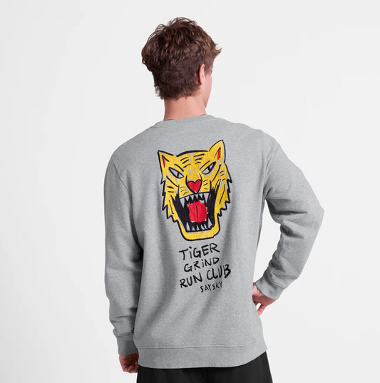 Saysky Sudadera Tiger Crewneck - Gris - Odda running